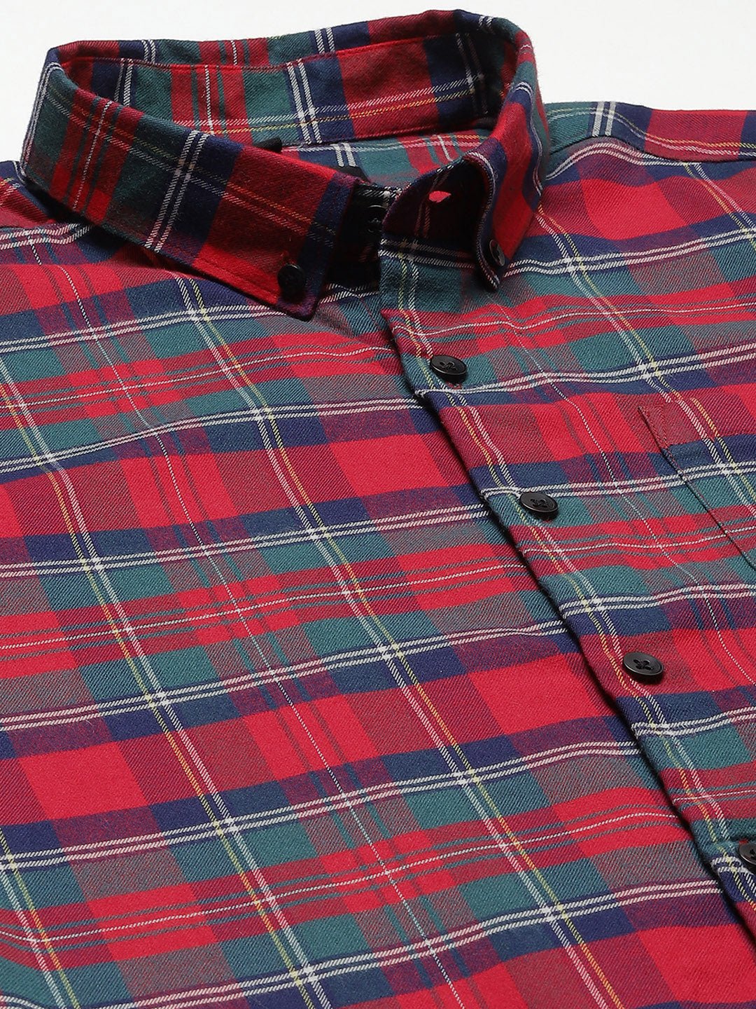 Men Smart Tartan Checked Cotton Casual Shirt