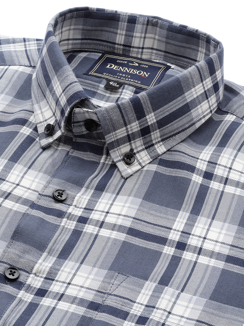 Smart Slim Fit Tartan Checks Formal Shirt