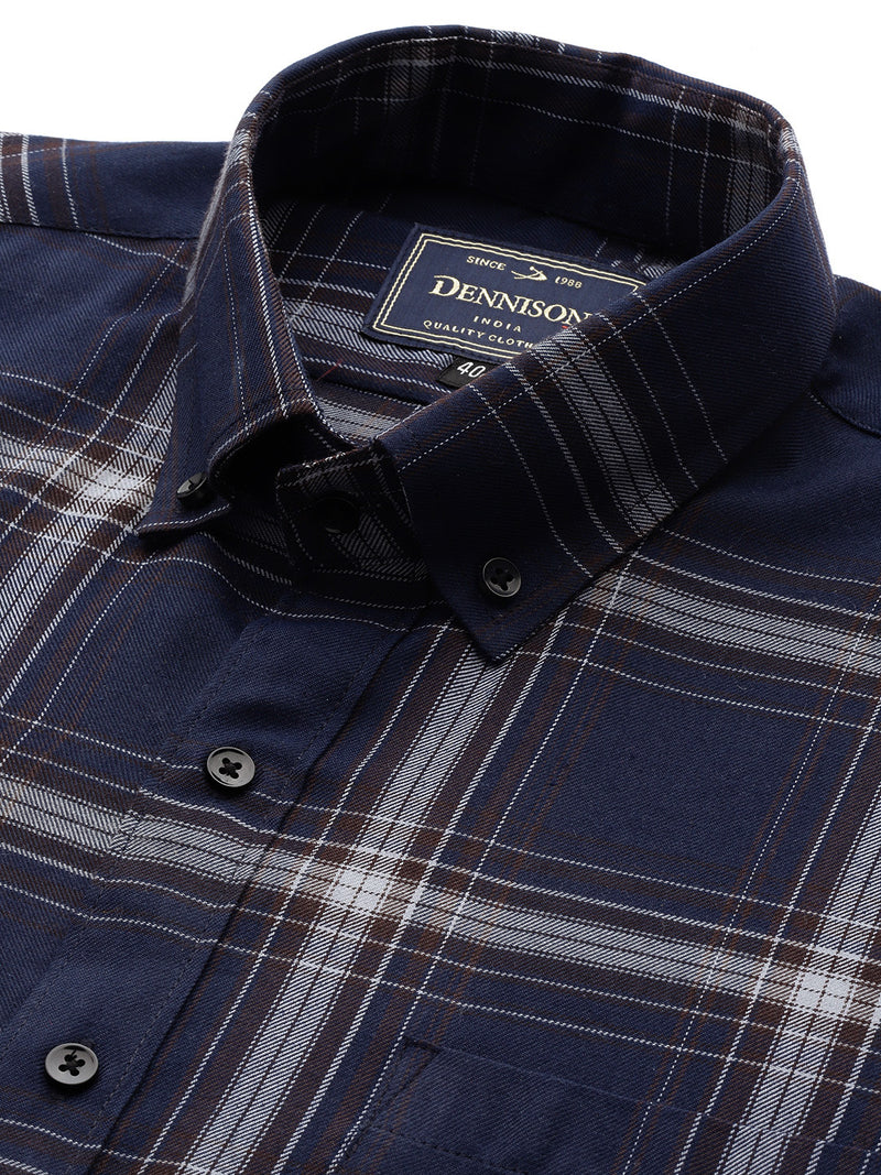 Men Smart Slim Fit Tartan Checks Formal Shirt