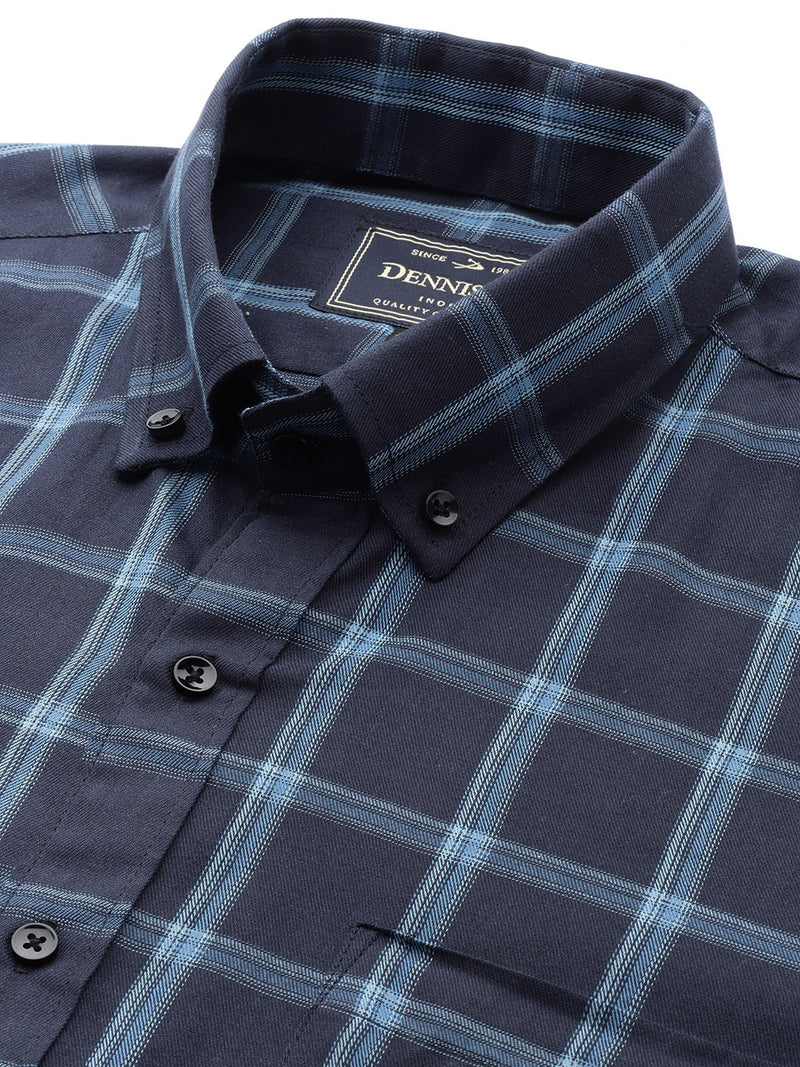 Smart Windowpane Checks Slim Fit Formal Shirt