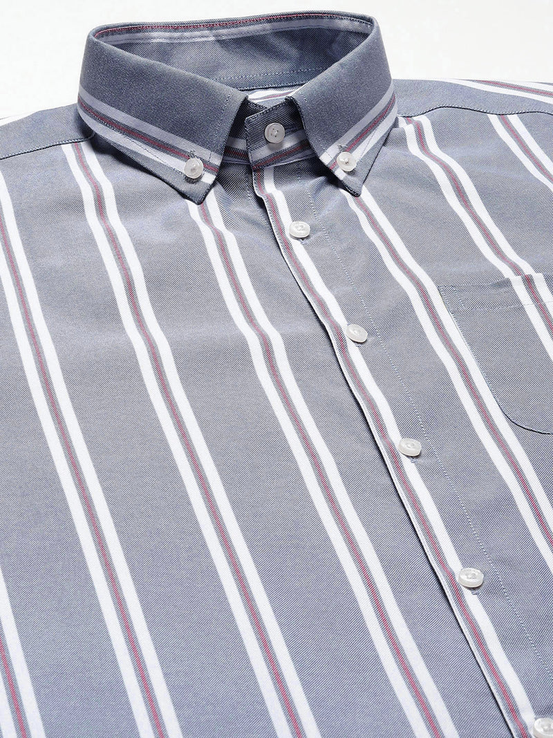 Men Smart Striped Cotton Formal Shirt