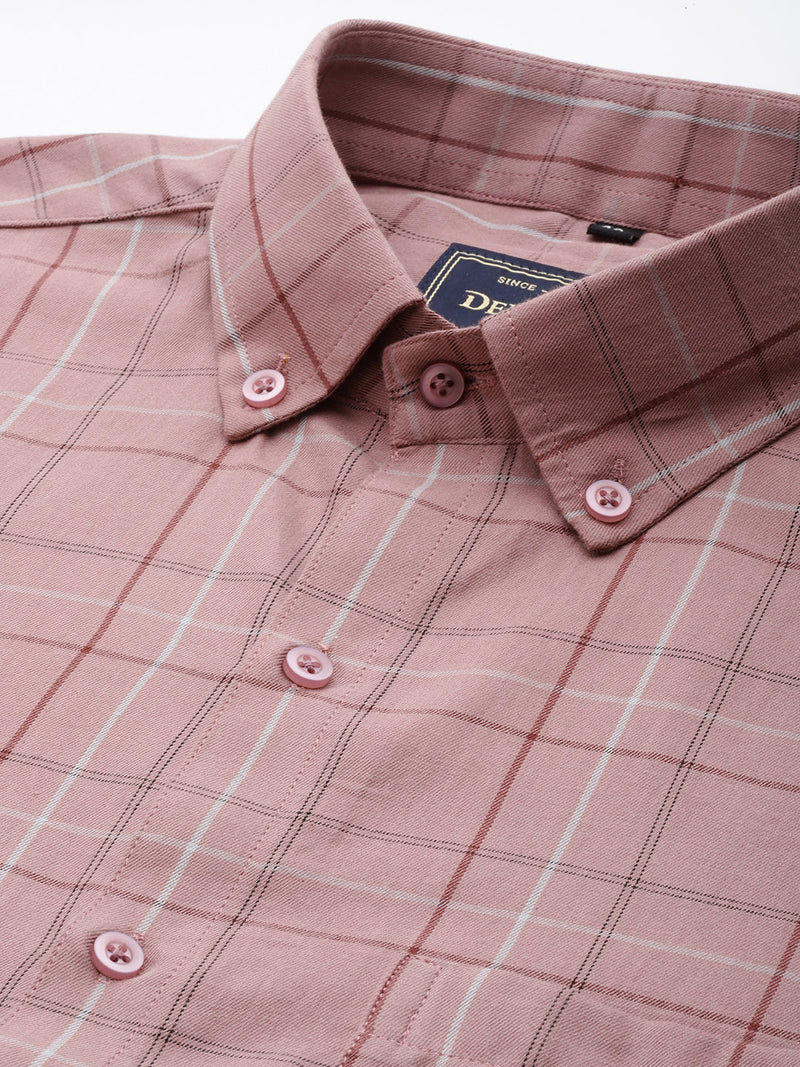 DENNISON Smart Regular Fit Tartan Checks Formal Shirt