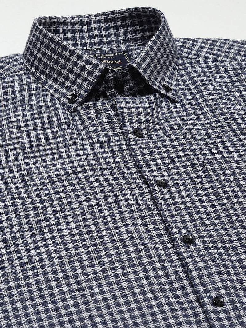 Men Smart Shepherd Checked Cotton Formal Shirt