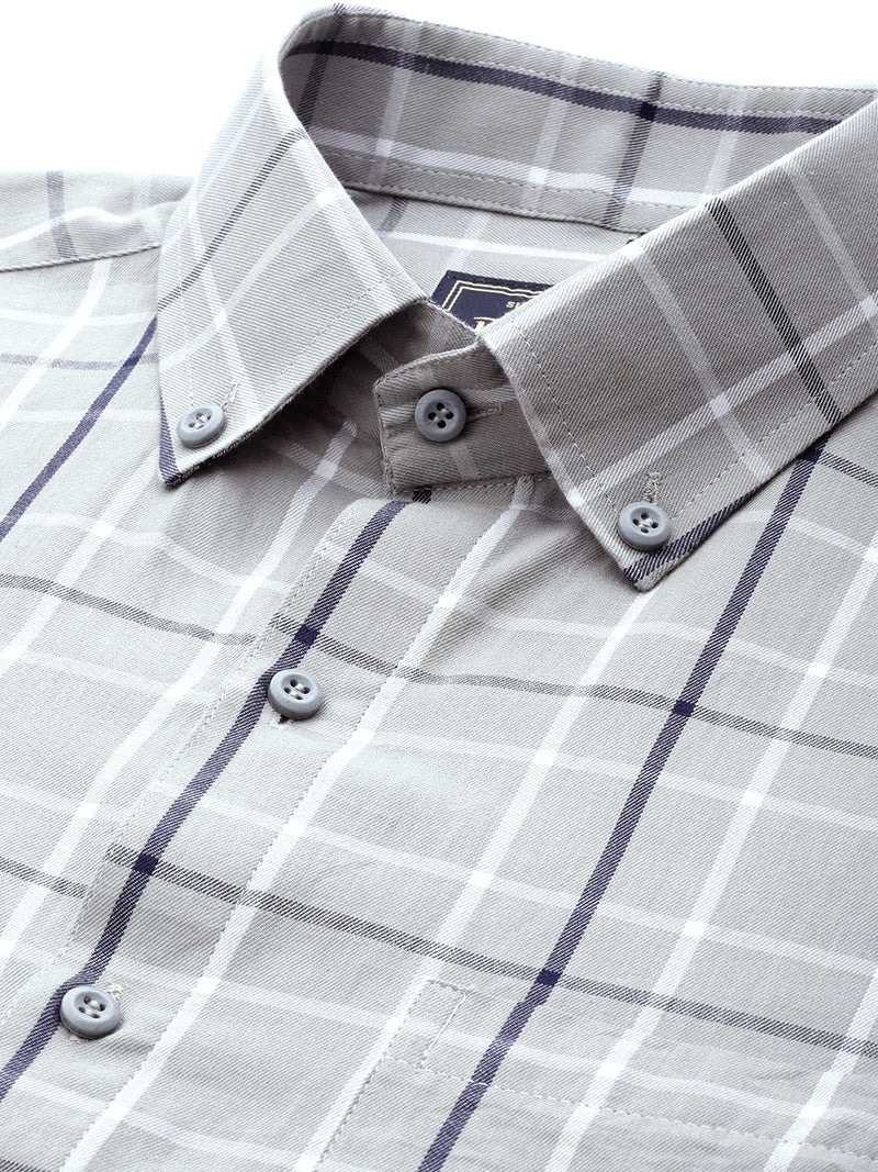 DENNISON Smart Regular Fit Tartan Checks Formal Shirt