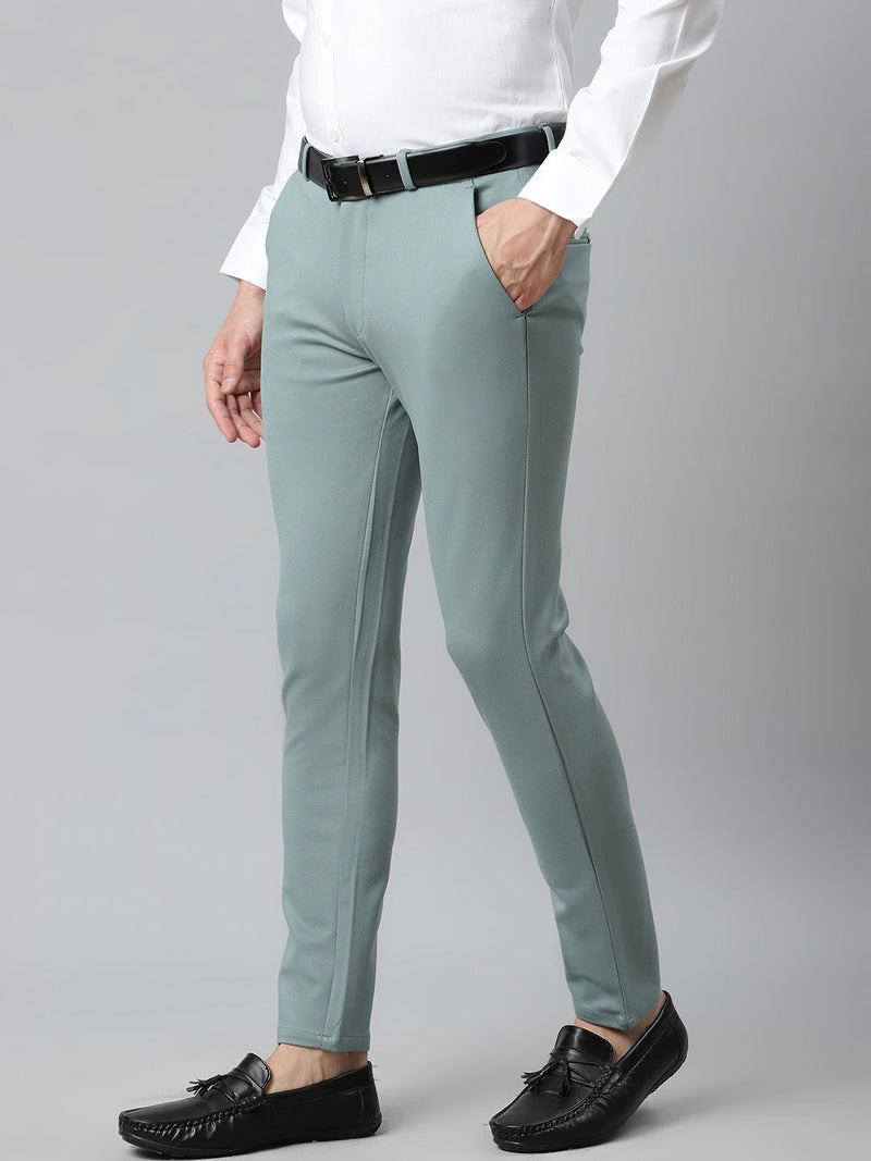 Green: Wrinkle Free Stretchable Knitted Chinos