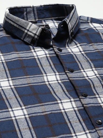 Men Smart Tartan Checked Cotton Casual Shirt