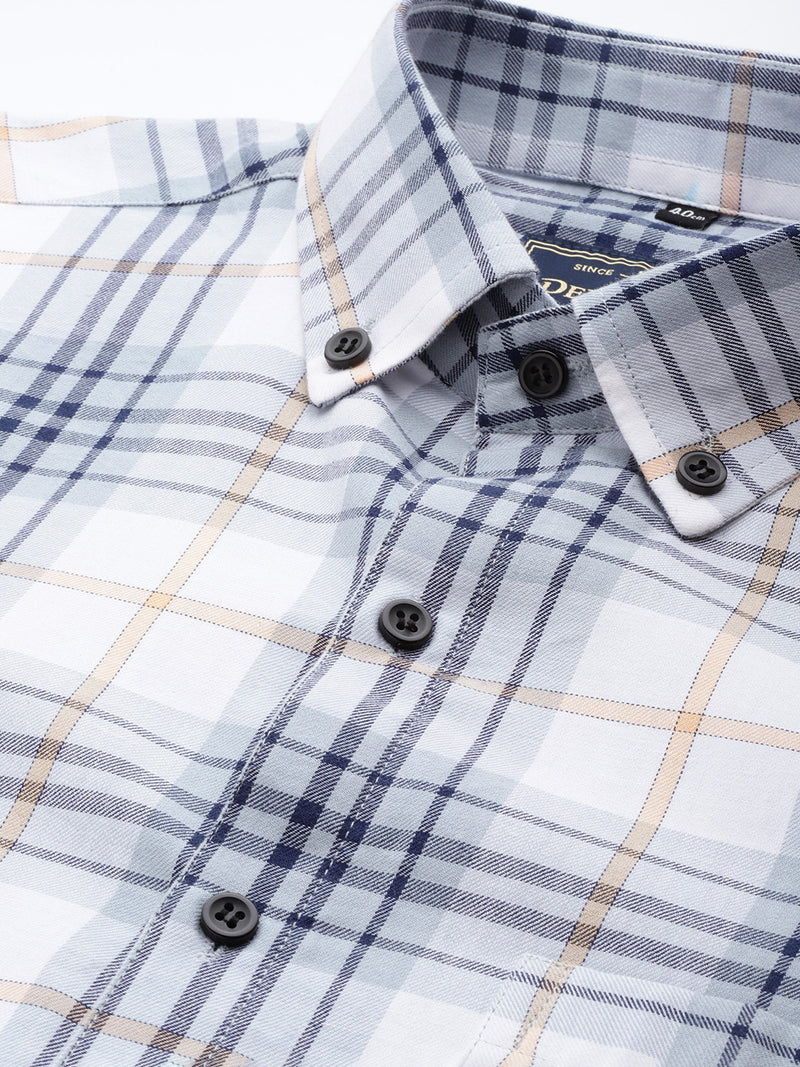 DENNISON Smart Regular Fit Tartan Checks Formal Shirt