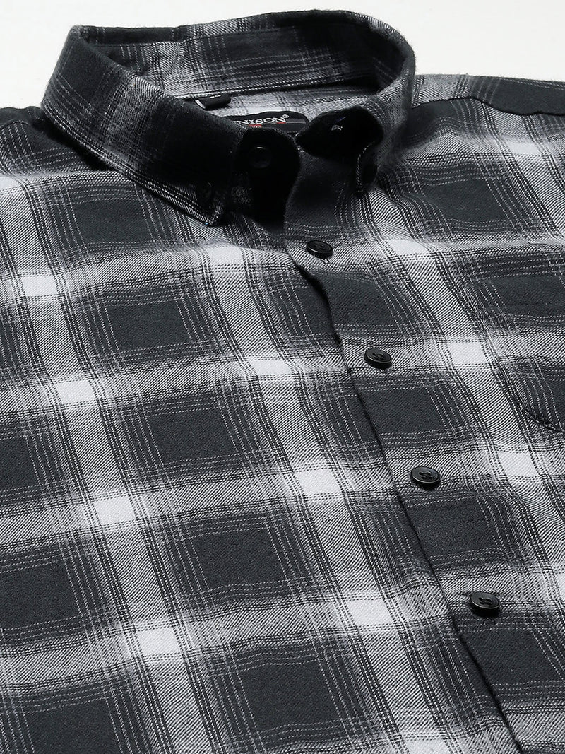 Men Smart Tartan Checked Cotton Casual Shirt