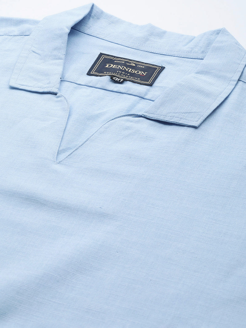 DENNISON Men Blue Solid Casual Kurta