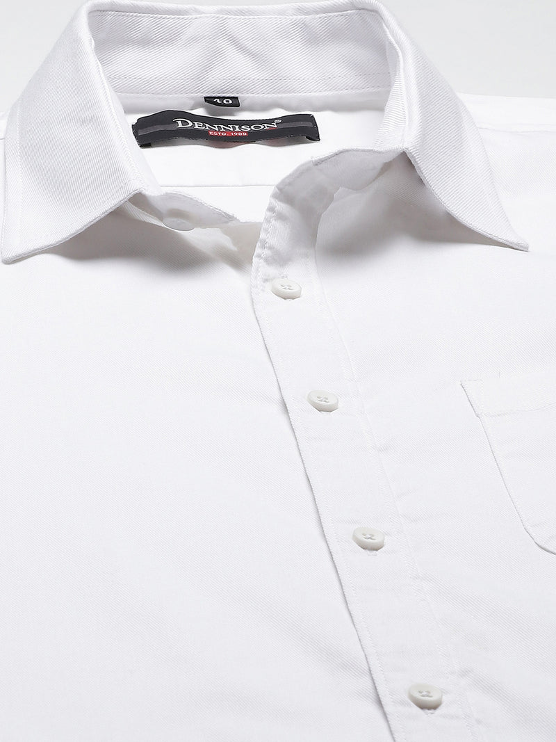 White: Smart Slim Fit Stretchable Lycra Formal Shirt