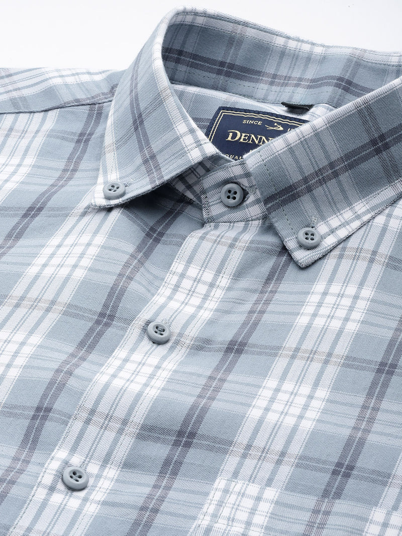 DENNISON Smart Regular Fit Tartan Checks Formal Shirt