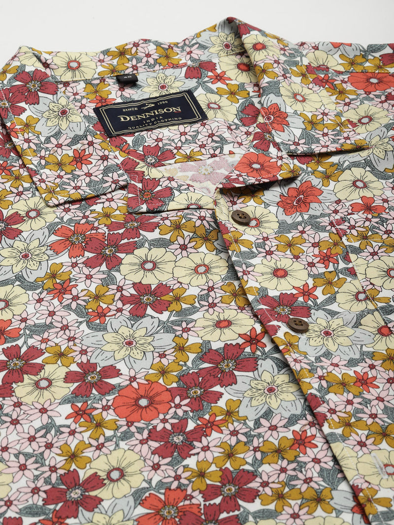 DENNISON Men Multicoloured Smart Floral Printed Casual Shirt