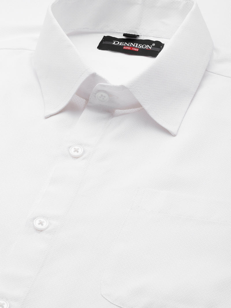 DENNISON Men White Smart Formal Shirt
