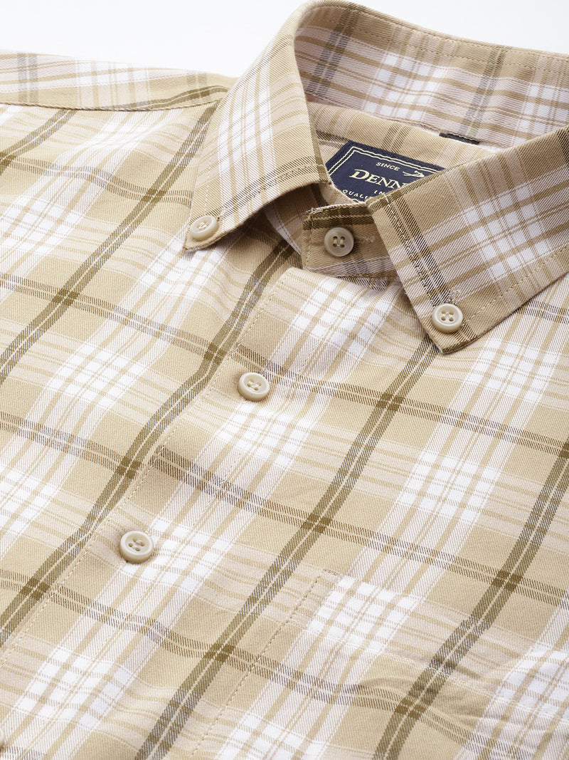 DENNISON Smart Regular Fit Tartan Checks Formal Shirt