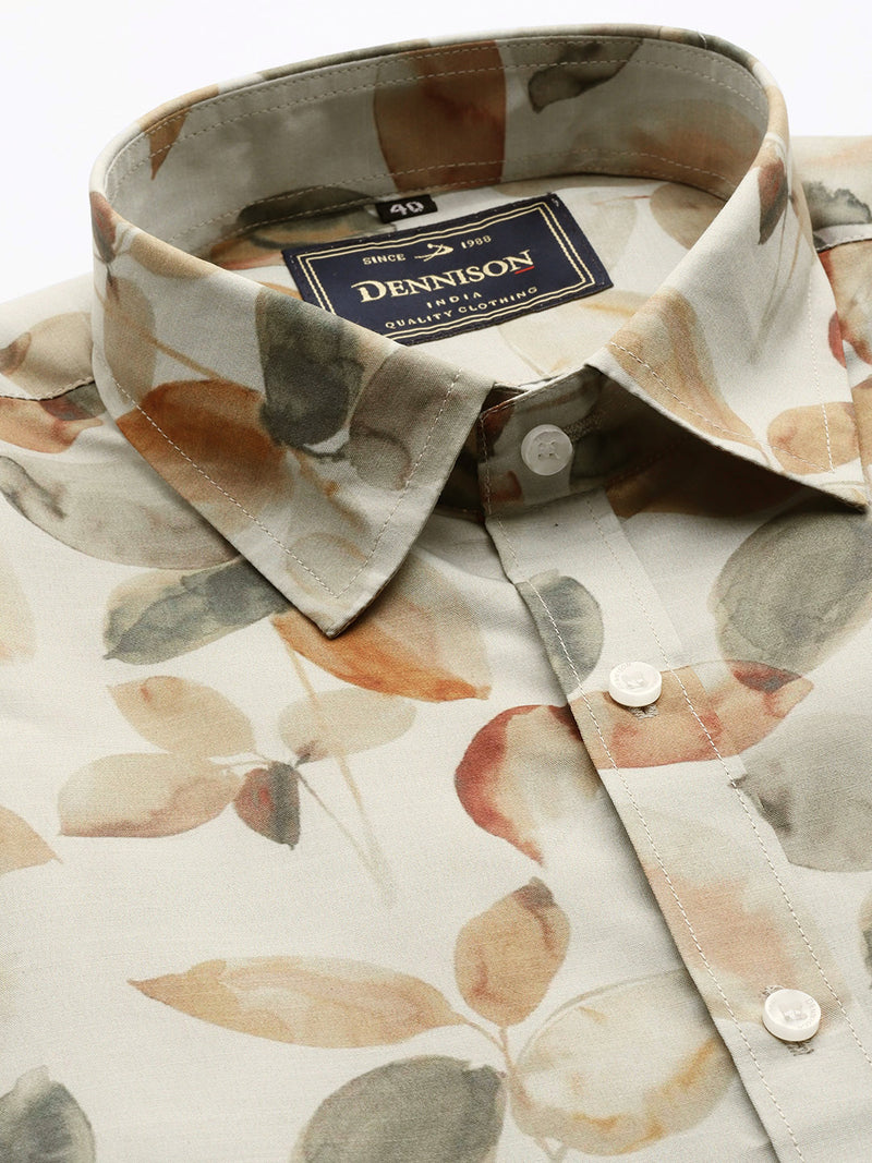 Cream: Conversational Printed Shirt
