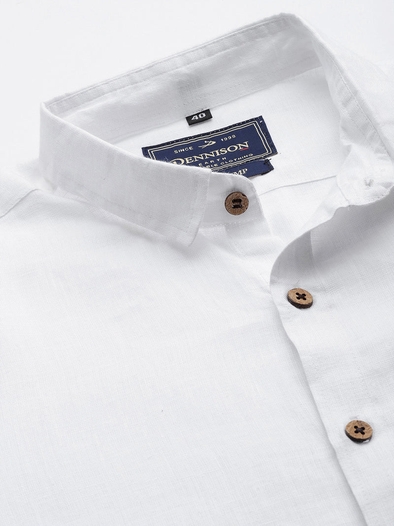 White:Full Sleeves Hemp Shirt