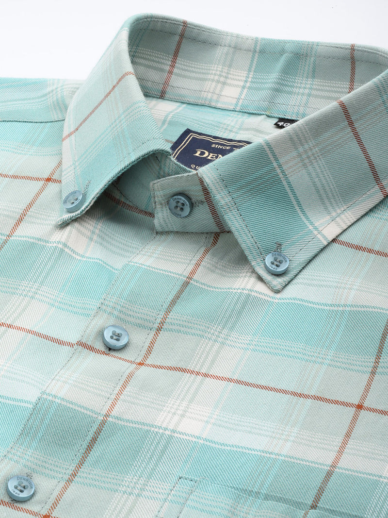 DENNISON Smart Regular Fit Tartan Checks Formal Shirt