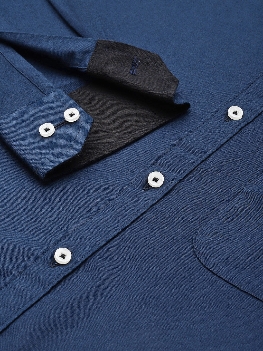 DENNISON Men Navy Blue Smart Slim Fit Casual Shirt
