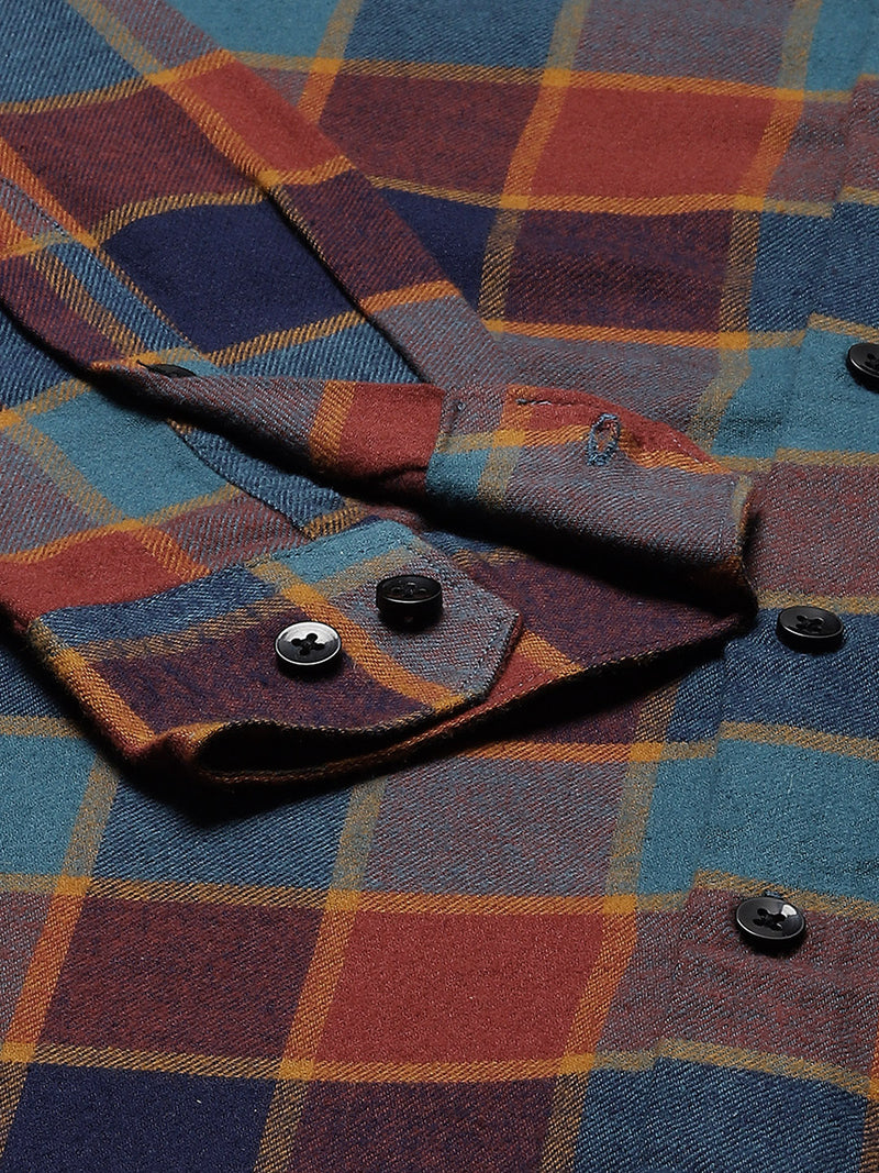 Men Smart Tartan Checked Casual Shirt