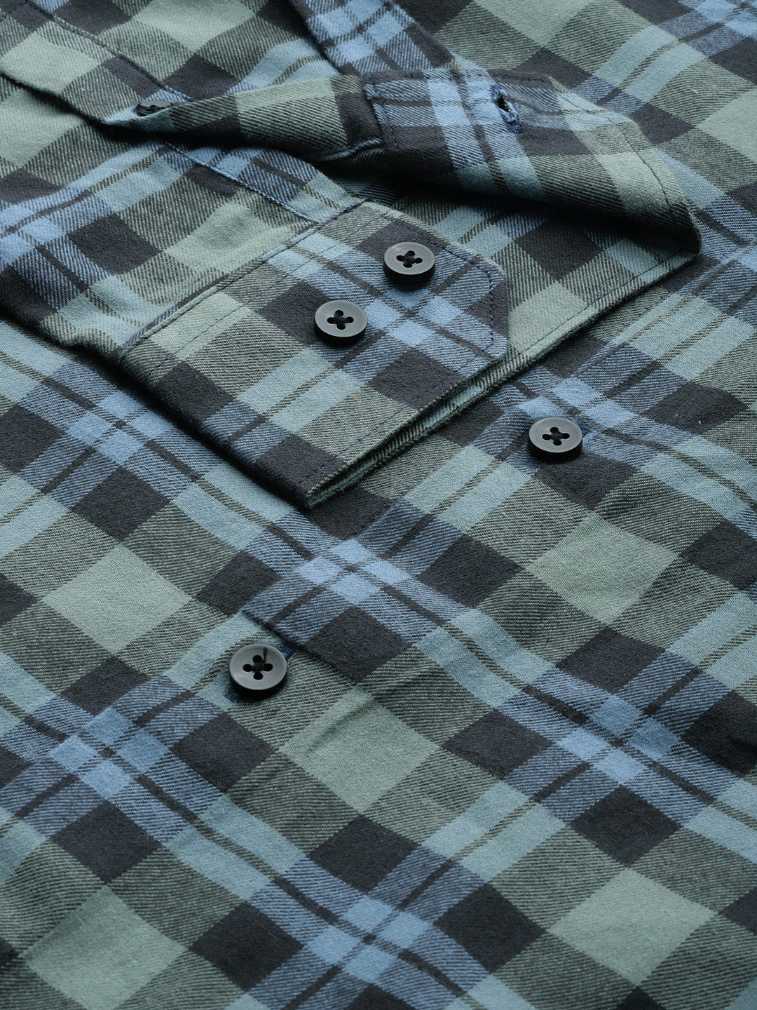 Plus Size Men Smart Tartan Checked Casual Cotton Shirt