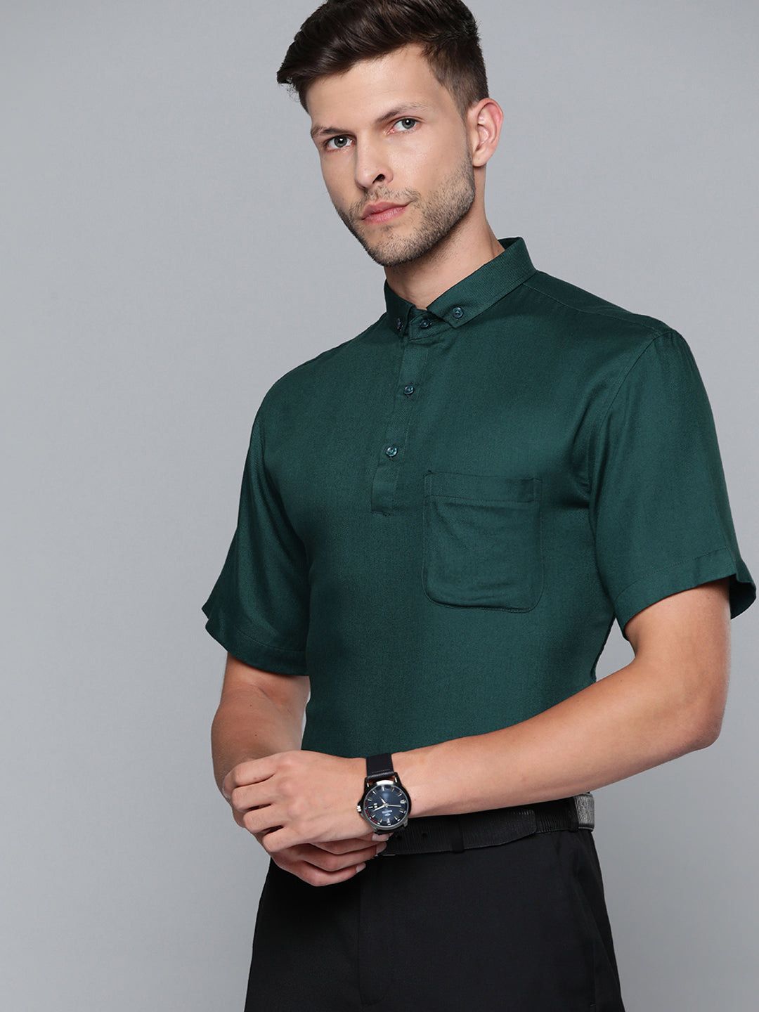 Men Green Smart Slim Fit Polo Shirt