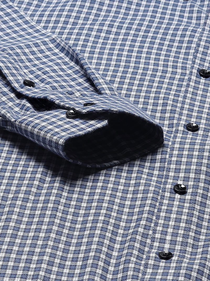 Men Smart Shepherd Checked Cotton Formal Shirt