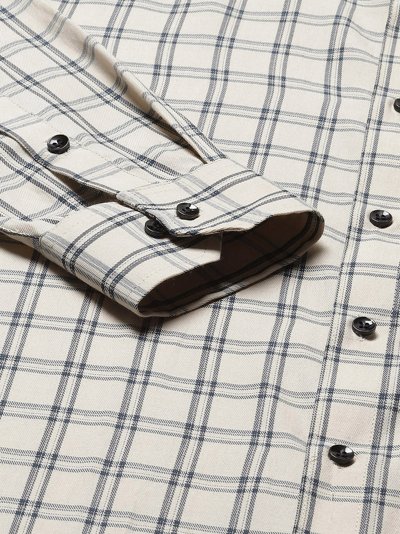 Men Smart Tartan Checked Cotton Formal Shirt