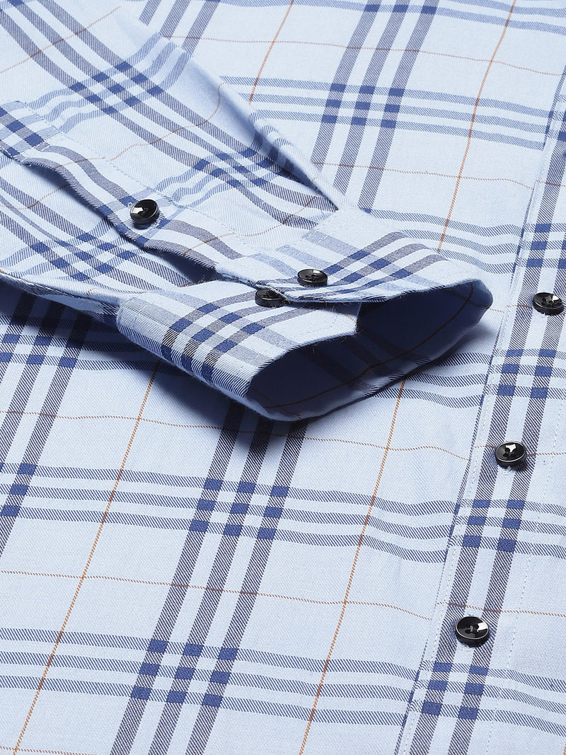 Men Smart Tartan Checked Cotton Formal Shirt