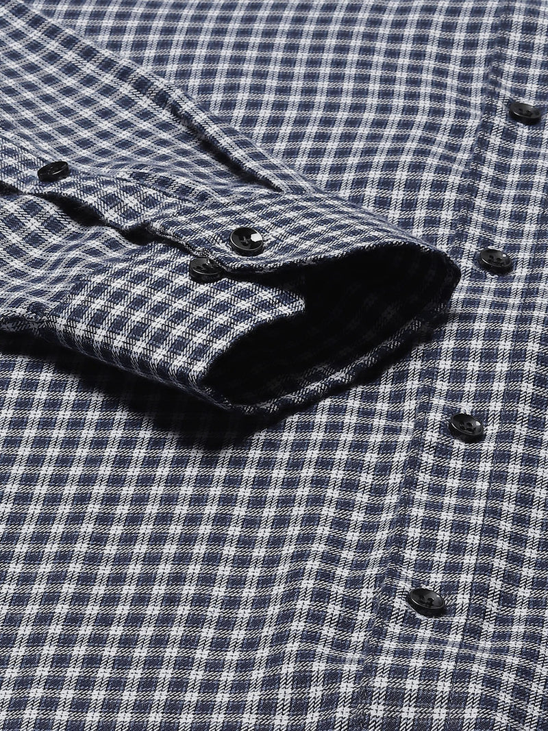 Men Smart Shepherd Checked Cotton Formal Shirt