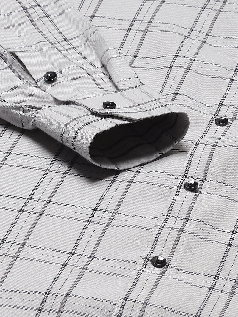 Men Smart Tartan Checked Cotton Formal Shirt