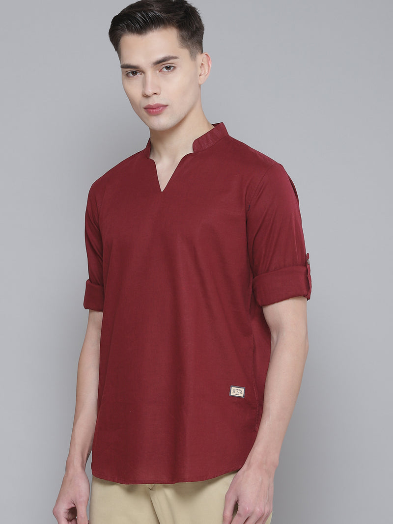 DENNISON Men Maroon Comfort Fit Kurta