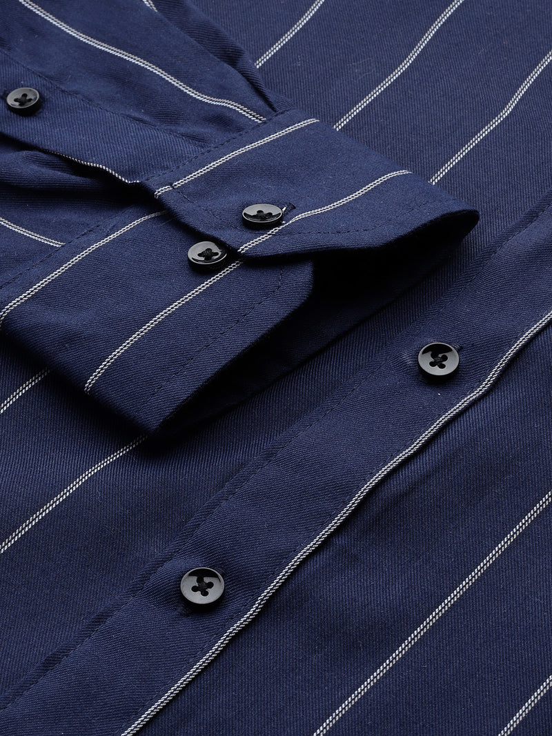 Men Smart Slim Fit Striped Formal Shirt