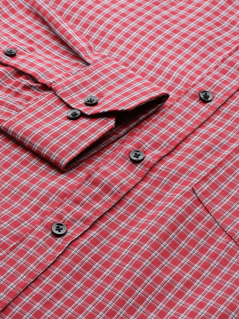 Smart Slim Fit Gingham Checks Formal Shirt