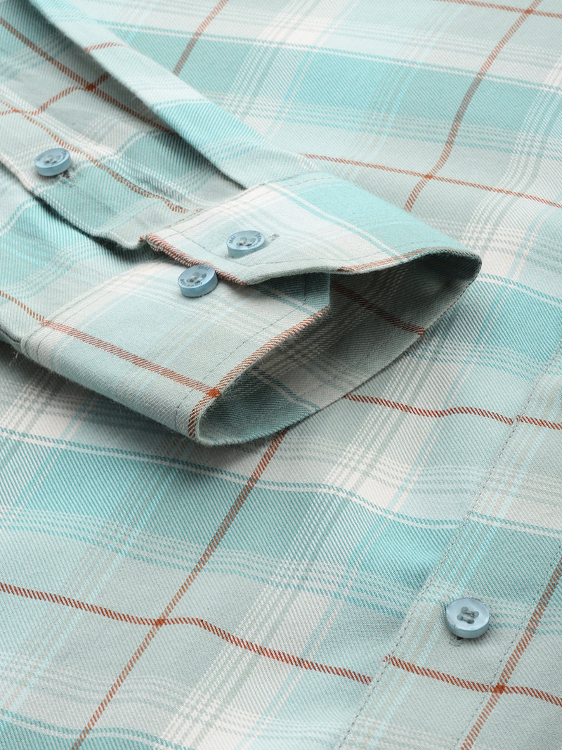DENNISON Smart Regular Fit Tartan Checks Formal Shirt
