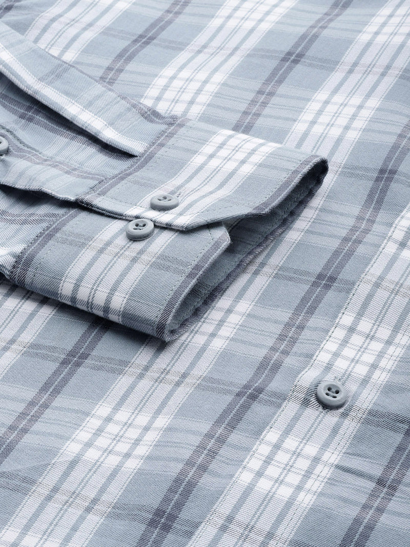 DENNISON Smart Regular Fit Tartan Checks Formal Shirt