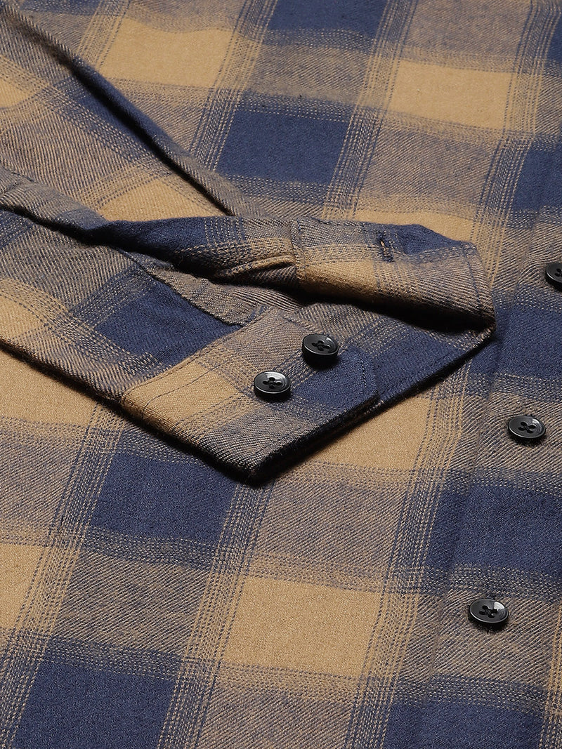 Men Smart Tartan Checks Casual Shirt