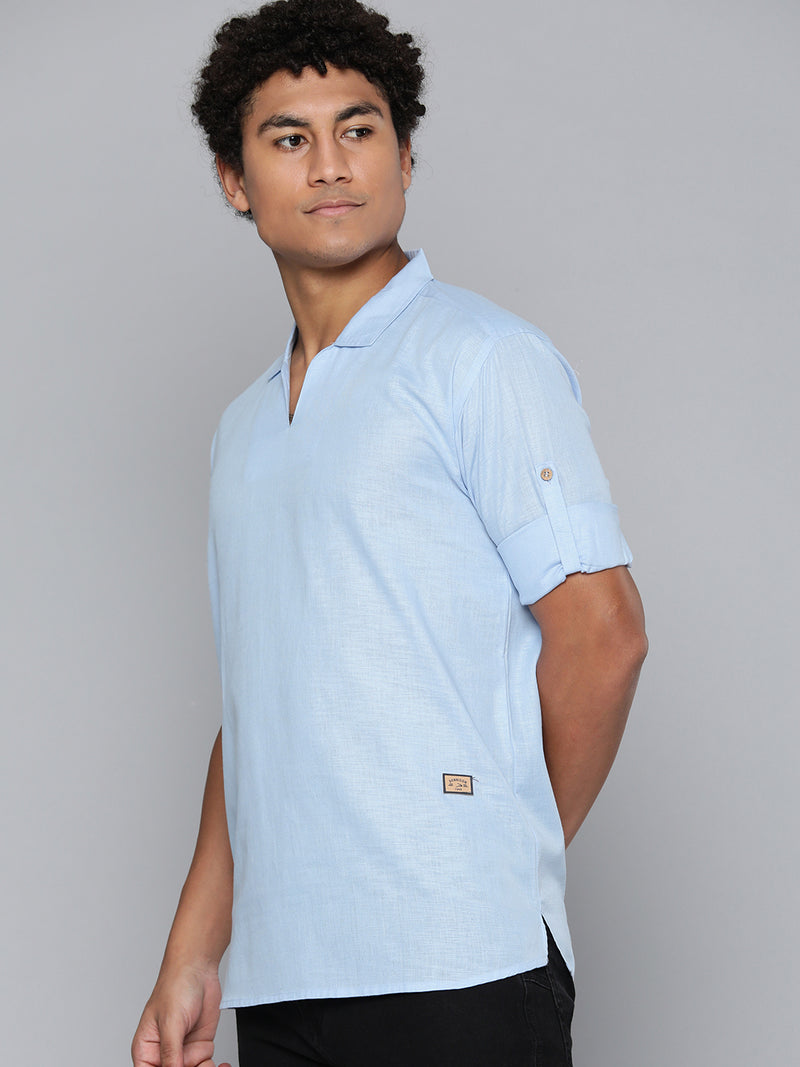 DENNISON Men Blue Solid Casual Kurta