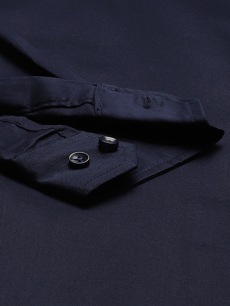 Navy Blue: Lycra Formal Shirt