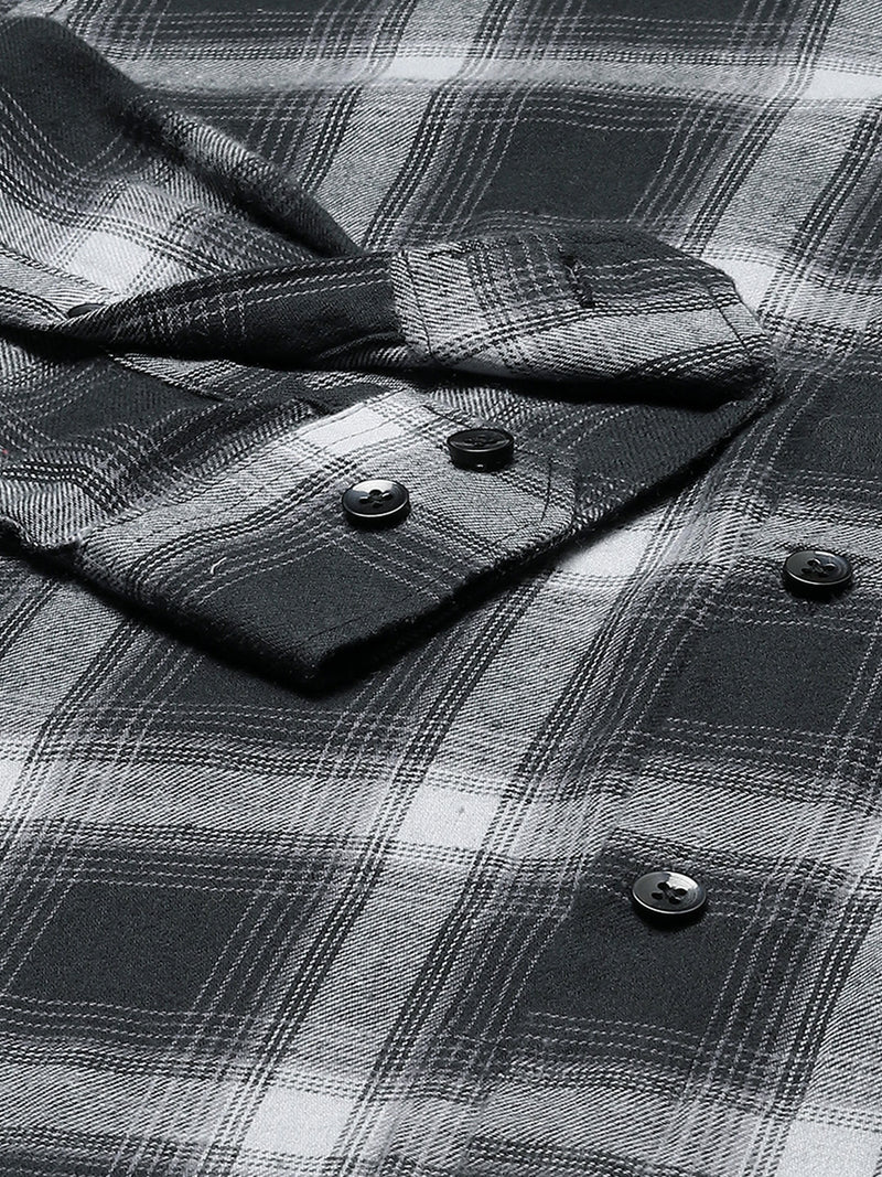 Men Smart Tartan Checked Cotton Casual Shirt