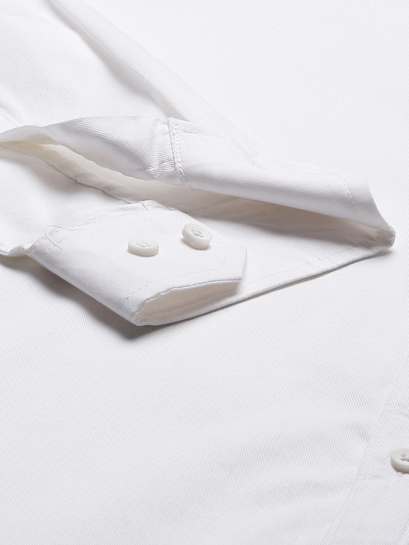 White: Smart Slim Fit Stretchable Lycra Formal Shirt