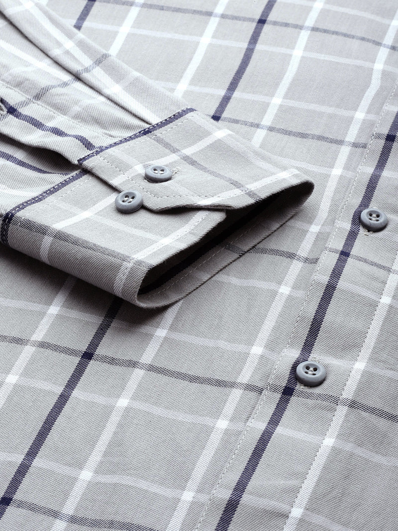 DENNISON Smart Regular Fit Tartan Checks Formal Shirt