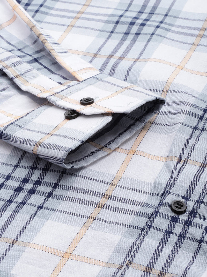 DENNISON Smart Regular Fit Tartan Checks Formal Shirt