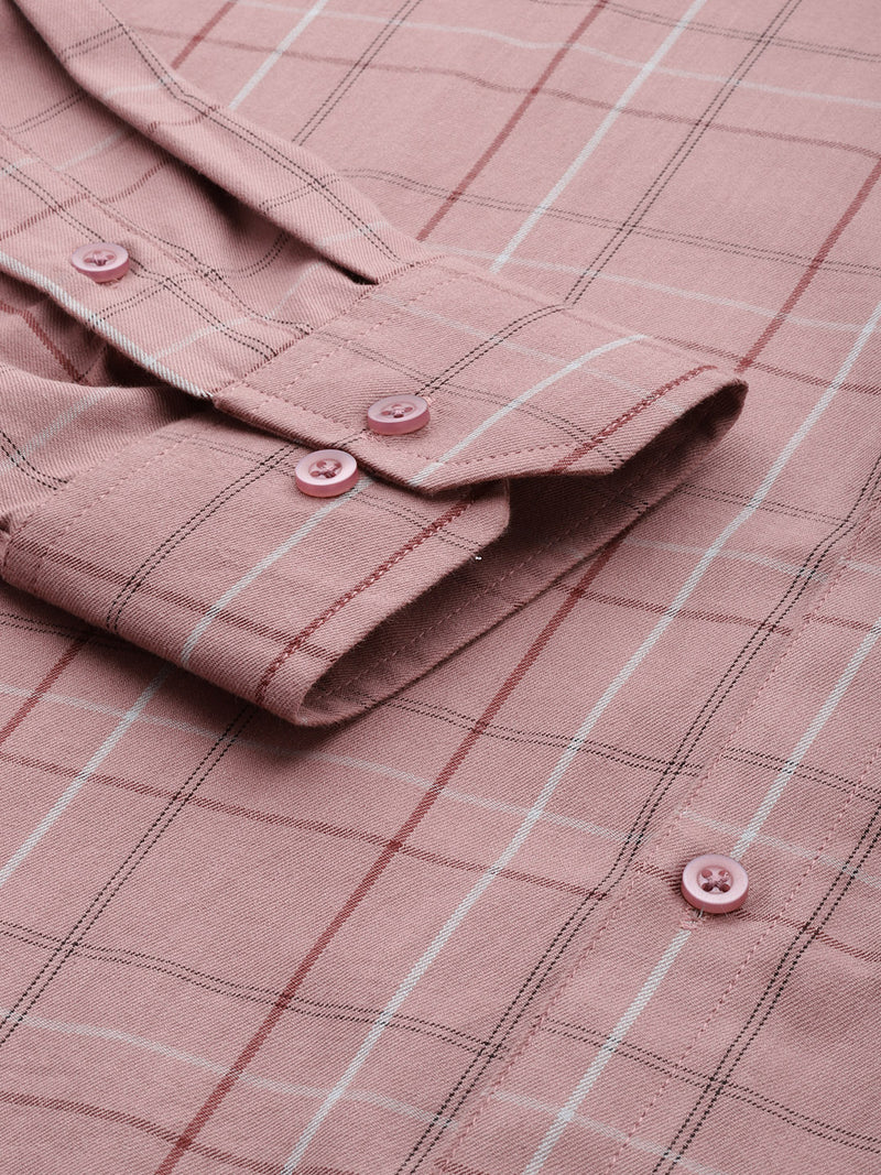 DENNISON Smart Regular Fit Tartan Checks Formal Shirt
