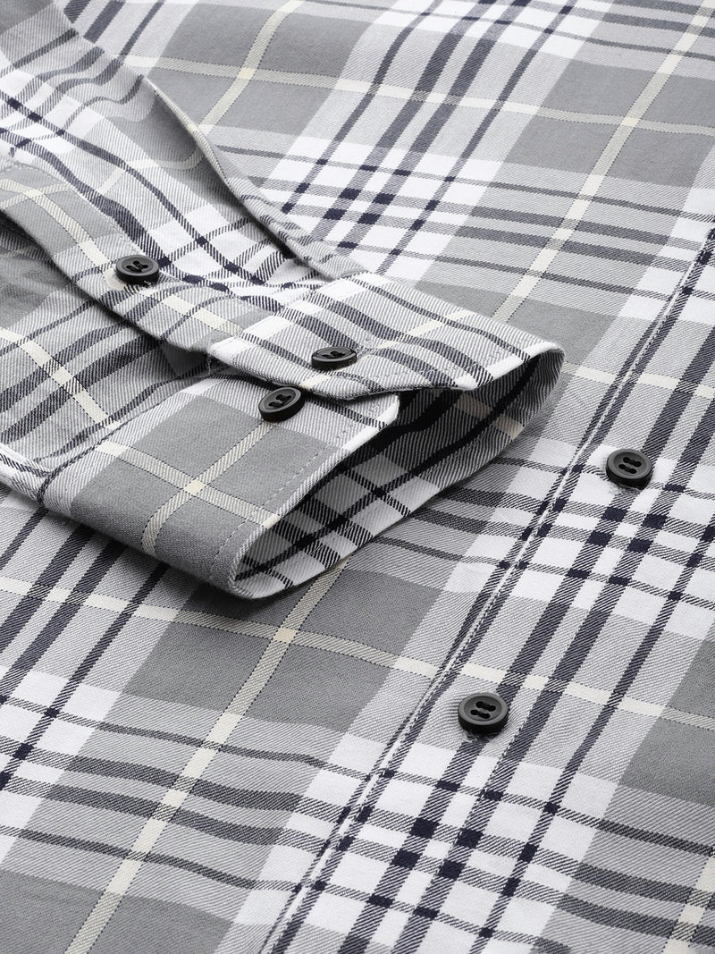 DENNISON Men Smart Tartan Checks Formal Shirt
