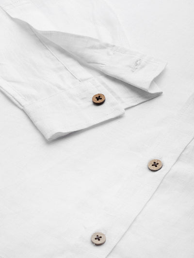 White:Full Sleeves Hemp Shirt