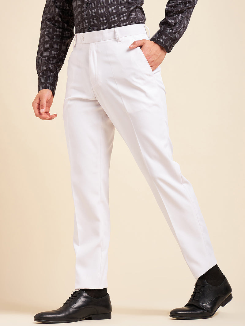 DENNISON Men Flat-Front Mid-Rise Formal Trousers