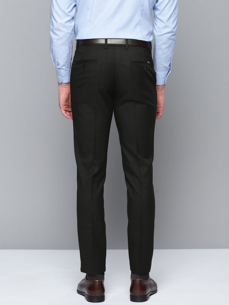 DENNISON Men Smart Checked Tapered Fit Formal Trousers