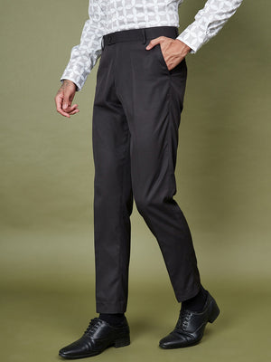 DENNISON Men Smart Mid-Rise Easy Wash Formal Trousers