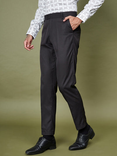 DENNISON Men Smart Mid-Rise Easy Wash Formal Trousers