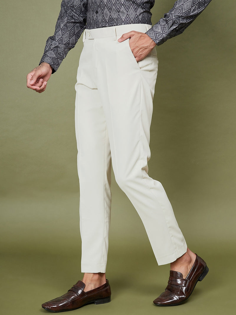 DENNISON Men Flat-Front Mid-Rise Regular Trousers